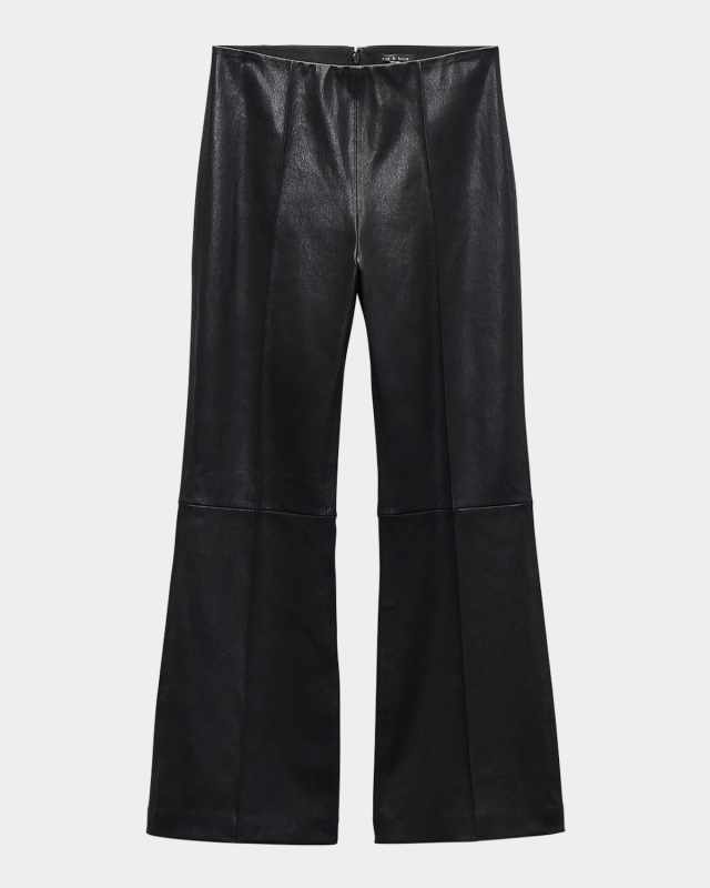 Irina Leather Kick-Flare Pants